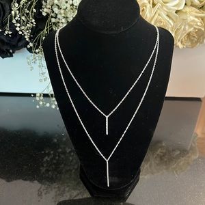 Silver layered necklace